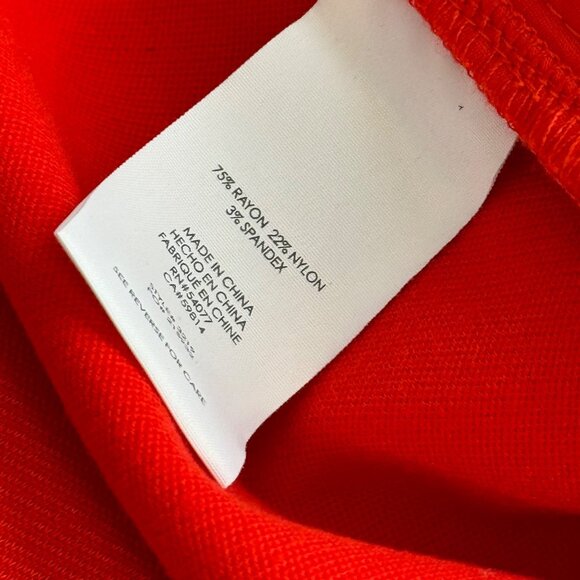 Cabi Womens red knee length pencil skirt size 10 back zipper closure pockets - Picture 10 of 10